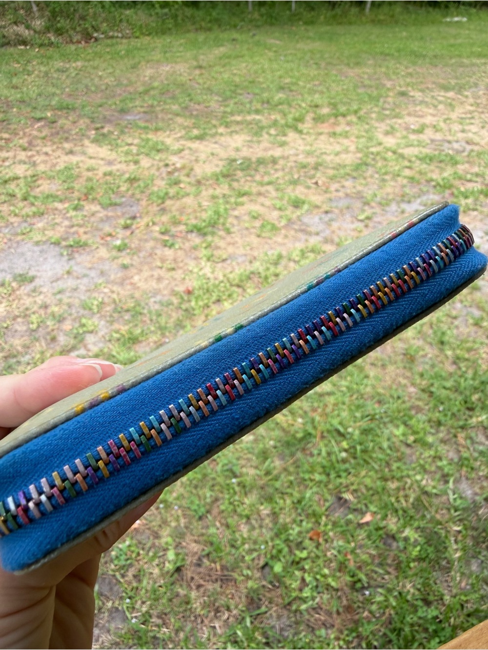 Dooney & Bourke Gray Multicolor DB Zip Wallet - Picture 3 of 4